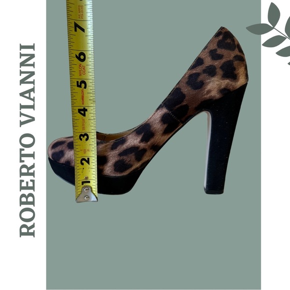 Roberto Vianni Cheetah Print Platform Heel Pump Shoe Size 38 - Picture 6 of 10